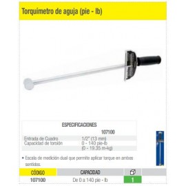 Torquimetro Tipo Aguja, Cua.1/2, 0-140 Pie/lb