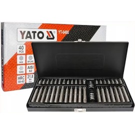 Juego de Puntas Hex, Torx Pluridentada 1/4", 40 piezas.