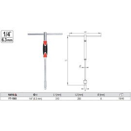 Adaptador tipo T con mango giratorio