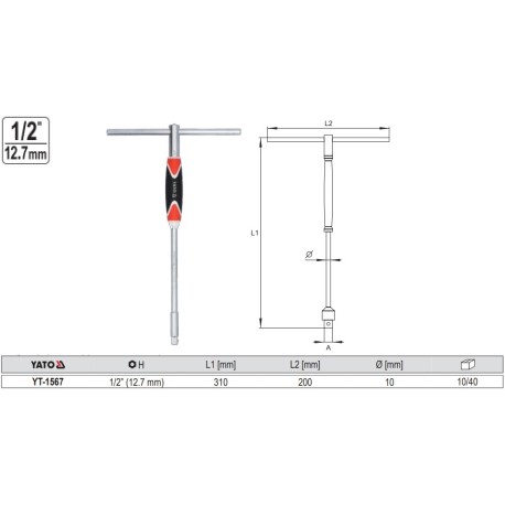 Llave en "T" giratoria.